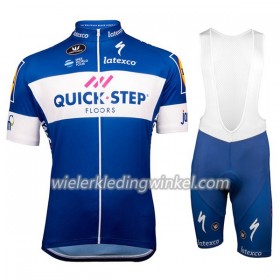 Set Fietsshirt + Korte Koersbroek 2018 Quick Step Floors Dames N001